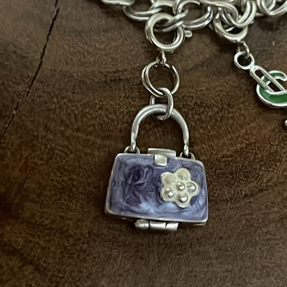 STERLING SILVER CHARM BRACELET - Picture 2 of 12